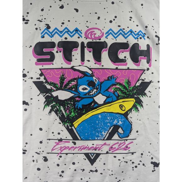 Surfer Stitch "Experiment 626" Lilo & Stitch Retro Splatter Print MEDIUM T-shirt - Picture 8 of 8